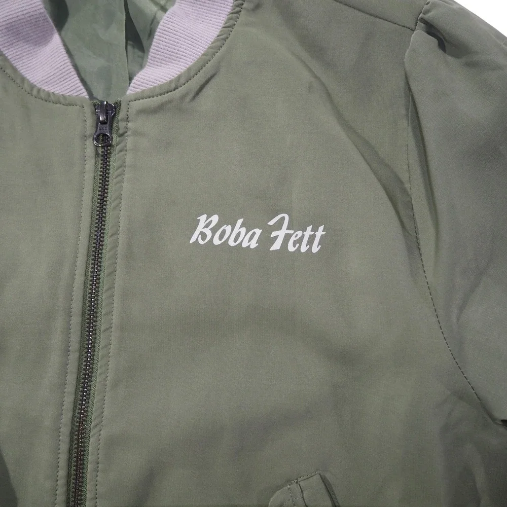 Her Universe Boba Fett Bomber Jacket‎ Women Medium Green Star Wars Mandalorian